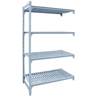 4 Tier Add-On Shelving Kit 910x455x1800mm Vented Shelves & Poly Coated Steel