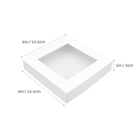Loyal Bakeware Cookie / Biscuit Box White w Window 155x155x30mm Pkt of 10