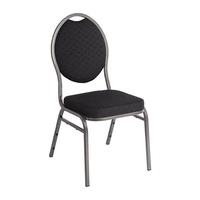 Bolero Oval Back Banquet Chairs Black 4 Pack