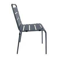 Bolero Grey Slatted Steel Side Chairs Pack of 4