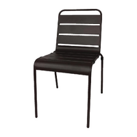 Bolero Black Slatted Steel Side Chairs Pack of 4