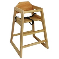 Bolero Wooden High Chair Natural Wood Finish