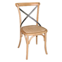 Bolero Natural Wooden Dining Chairs with Backrest Pack of 2