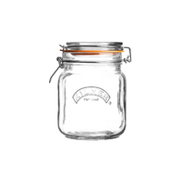 Kilner Square Clip Top Glass Jar 1Litre
