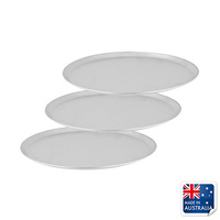 Pizza Tray / Plate with Tapered Edge Aluminium 13" Set of 3