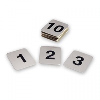 Adhesive Table Number Set Stainless Steel 50x40mm Set of 41-50