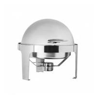 Deluxe Round Roll Top Chafer Stainless Steel w 360mm Food Pan