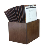 Set of 30 Wooden Menu Board A4 w Top Lever Clamp & Storage Box