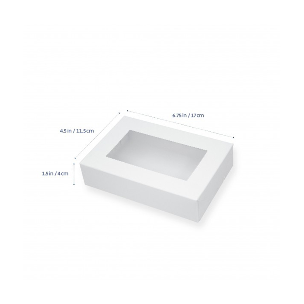 Loyal Bakeware Cookie / Biscuit Box White w Window 175x115x40mm