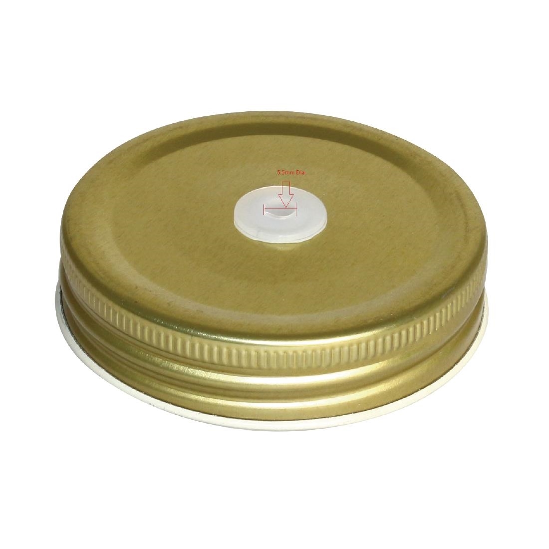Olympia Jam Jar Lids with Straw Hole (Pack of 12)
