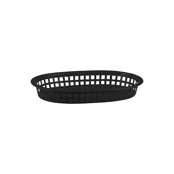 American Diner Style Plastic Basket Black Oval 270x180x40mm