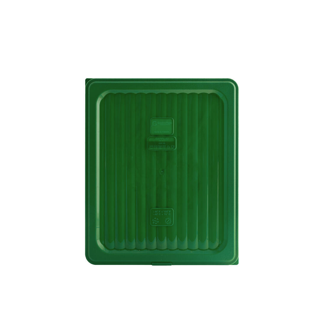 Gastroplast Food Pan Cover Polypropylene Green 1/2 Size