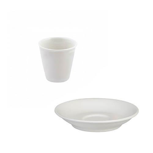 Bevande Bianco White Espresso Tapered Coffee Cup 90mL & Saucer Ctn of 48