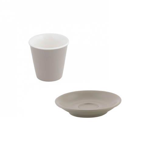 Bevande Stone Grey Espresso Tapered Coffee Cup 90mL & Saucer Set of 6