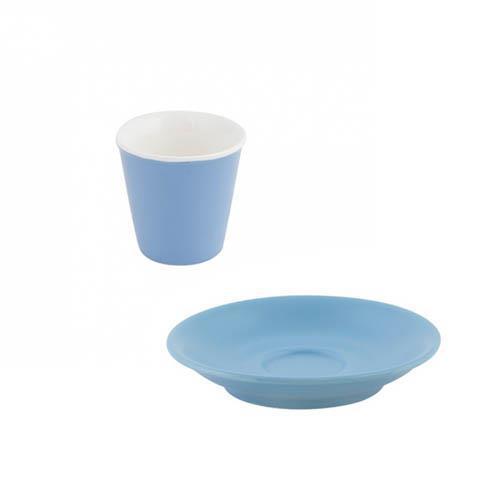Bevande Breeze Blue Espresso Tapered Coffee Cup 90mL & Saucer Set of 6