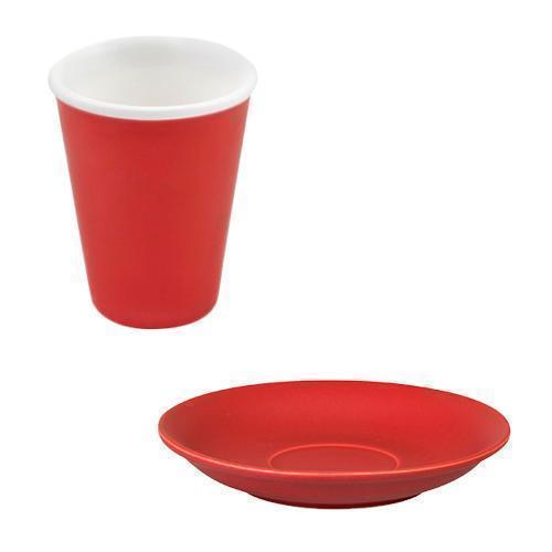 Bevande Rosso Red Latte Tapered 200mL Coffee Cup & Saucer Set of 6