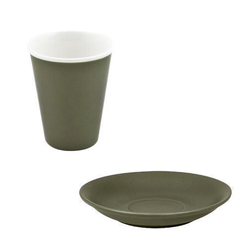 Bevande Sage Green Latte Tapered 200mL Coffee Cup & Saucer Ctn of 36