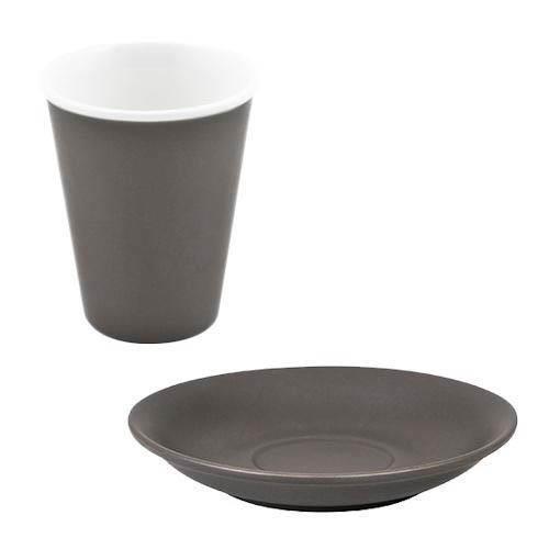 Bevande Slate Grey Latte Tapered 200mL Coffee Cup & Saucer Set of 6