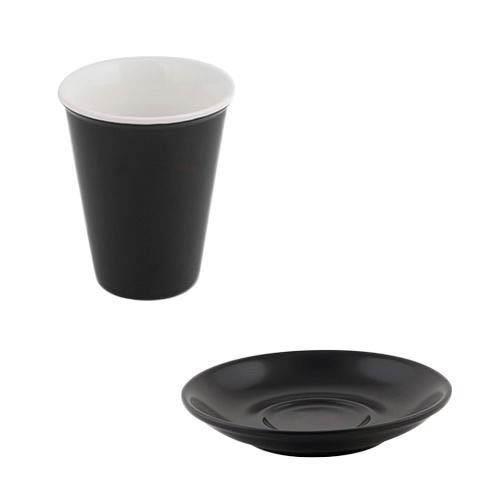 Bevande Raven Black Latte Tapered 200mL Coffee Cup & Saucer Ctn of 36