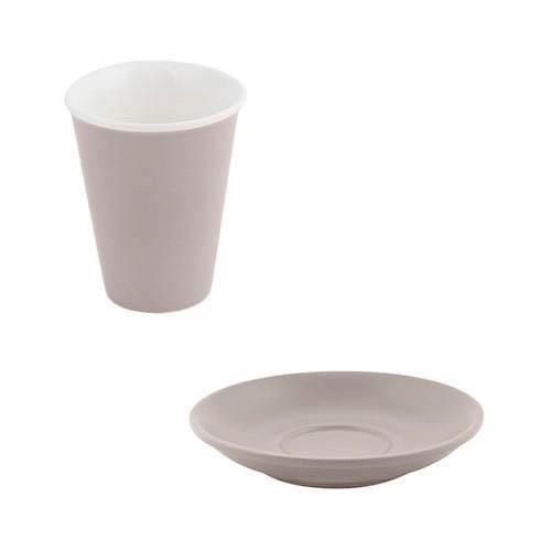 Bevande Stone Grey Latte Tapered 200mL Coffee Cup & Saucer Ctn of 36