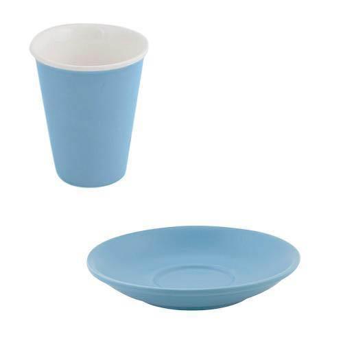 Bevande Breeze Blue Latte Tapered 200mL Coffee Cup & Saucer Ctn of 36