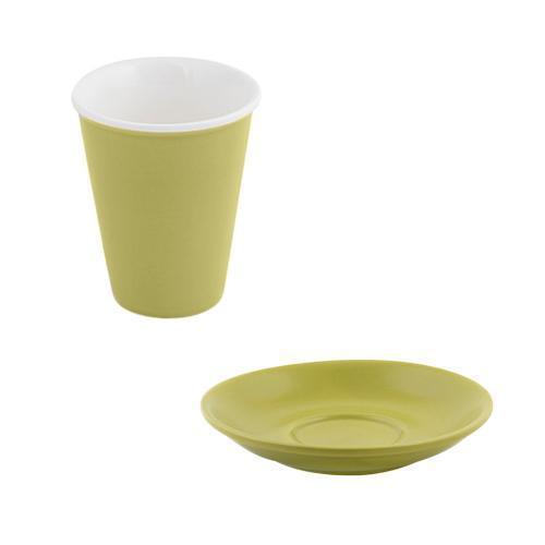 Bevande Bamboo Green Latte Tapered 200mL Coffee Cup & Saucer Set of 6