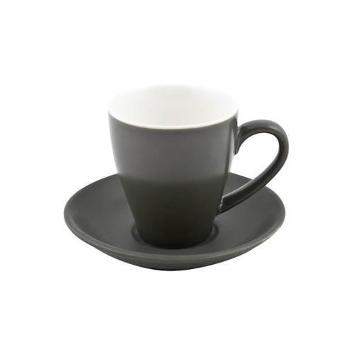 Bevande Slate Grey Cono 200mL Coffee Cup & Saucer Set of 6