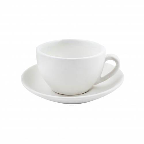 Bevande Bianco White Cappuccino 200mL Coffee Cup & Saucer Ctn of 36