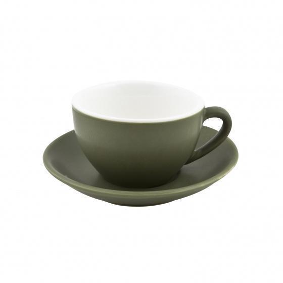 Bevande Sage Green Cappuccino 200mL Coffee Cup & Saucer Set of 6