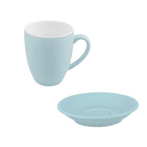 Bevande Mist Blue Coffee Mug 400mL with Saucer Set of 6