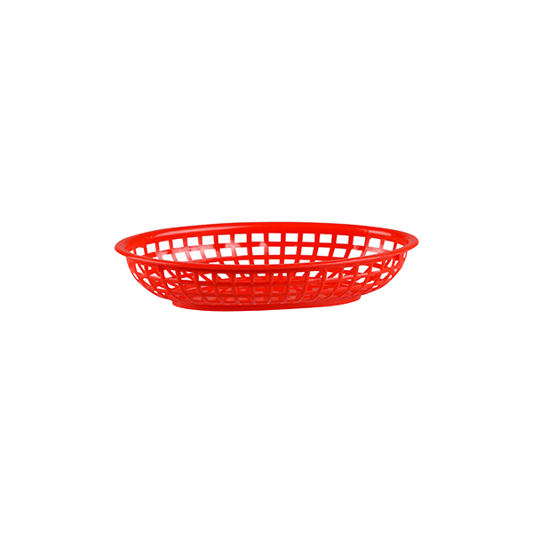 American Diner Style Plastic Basket Red Oval 240x150x50mm