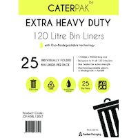 CaterPak Heavy Duty Garbage Bag 120L Oxo-Bio Pkt of 25