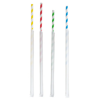 Eco-Straw Regular Paper Straw  Wrapped Mixed Colours Ctn of 2500