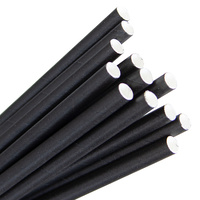  Eco Paper Straw Regular Black Pkt of 250