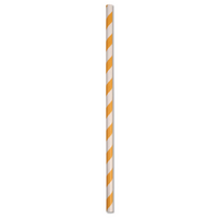 Eco-Straw Regular Paper Straw Orange/White stripe PK of 250