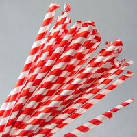 Eco-Straw Regular Paper Straw Red/White stripe Ctn of 2500