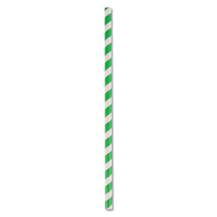 Eco-Straw Green/White Stripe Paper Straw Jumbo Kraft Pk of 250