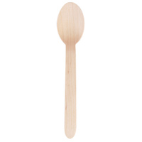 One Tree Wooden Cutlery Dessert Spoon 160mm Pkt of 100