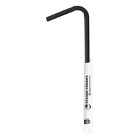 Eco-Straw Black Paper 4 Ply Flexi Straw Individually Wrapped Ctn of 1000