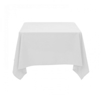 White Square Table Cloth 160x160cm 100% Jet Spun Polyester Bundle of 5