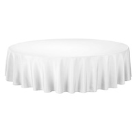 White Round Table Cloth 330cm 100% Jet Spun Polyester Bundle of 5