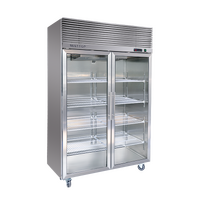 UPRIGHT TOP MOUNT Double Glass Door Fridge 1010L