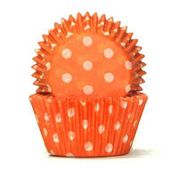 Cake Craft Cupcake Cases Orange Polka Dot Pkt of 100 (#408)