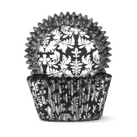 Cake Craft Cupcake Cases Black & Silver High Tea Pkt of 100 (#408)