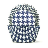 Cake Craft Cupcake Cases Blue & White Hounds Tooth Pkt of 100 (#408)