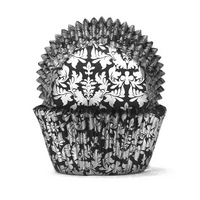 Cake Craft Cupcake Cases Black & Silver High Tea Pkt of 100 (#700)