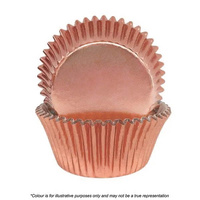 Cake Craft Foil Cupcake Cases Rose Gold Pkt of 72 (#408)
