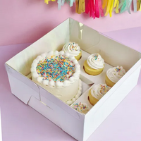 White Bento 5 Hole Cupcake & Cake Box w/ Lid 10x10x5"