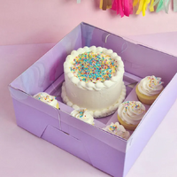 Lilac Bento 5 Hole Cupcake & Cake Box w/ Lid 10x10x5"