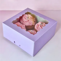 Lilac 4 Hole Cupcake Box w/ Lid 6.2 x 6.2 x 2.9